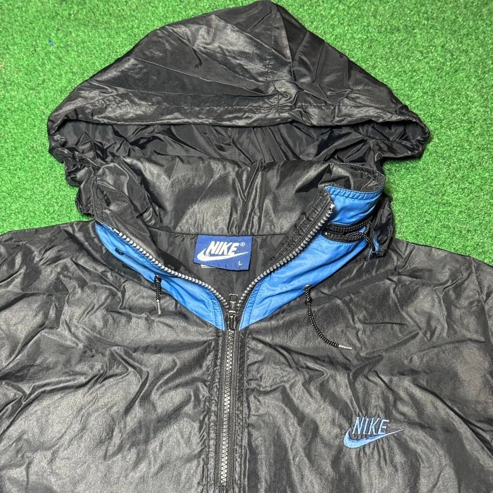 Vintage Nike 90s 1/4 Zip Lightweight Black Blue Retro Windbreaker Jacket